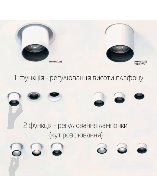 Точковий світильник Nowodvorski 10804 Mono Slide Trimless GU10 1x10W IP20 Wh (31655)