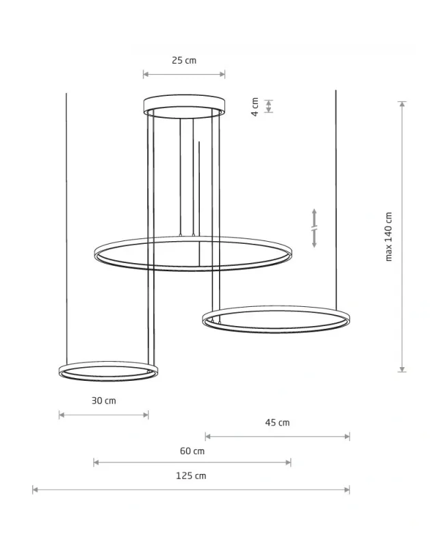 Люстра Nowodvorski 11648 Circolo Power LED 3x85W 3000K 3750Lm IP20 чорна