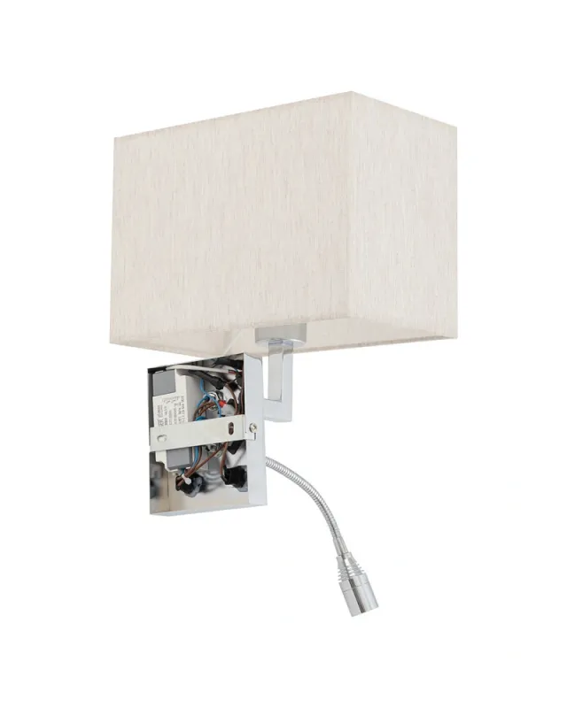 Бра Nowodvorski 11785 Hotel Mood E27+LED 2x10W+2.2W 4000K IP20 світло-бежевий