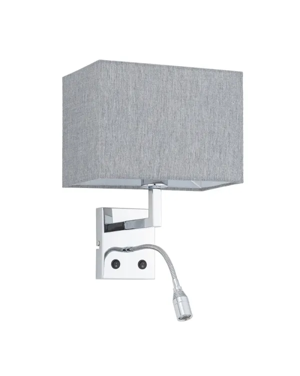 Бра Nowodvorski 11793 Hotel Mood E27+LED 2x10W+2.2W 4000K IP20 сірий