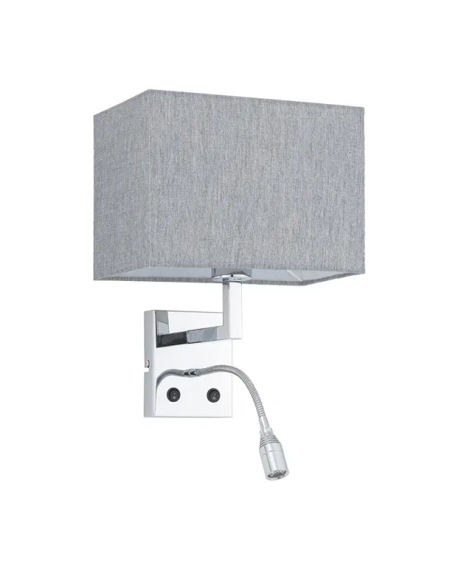 Бра Nowodvorski 11793 Hotel Mood E27+LED 2x10W+2.2W 4000K IP20 сірий